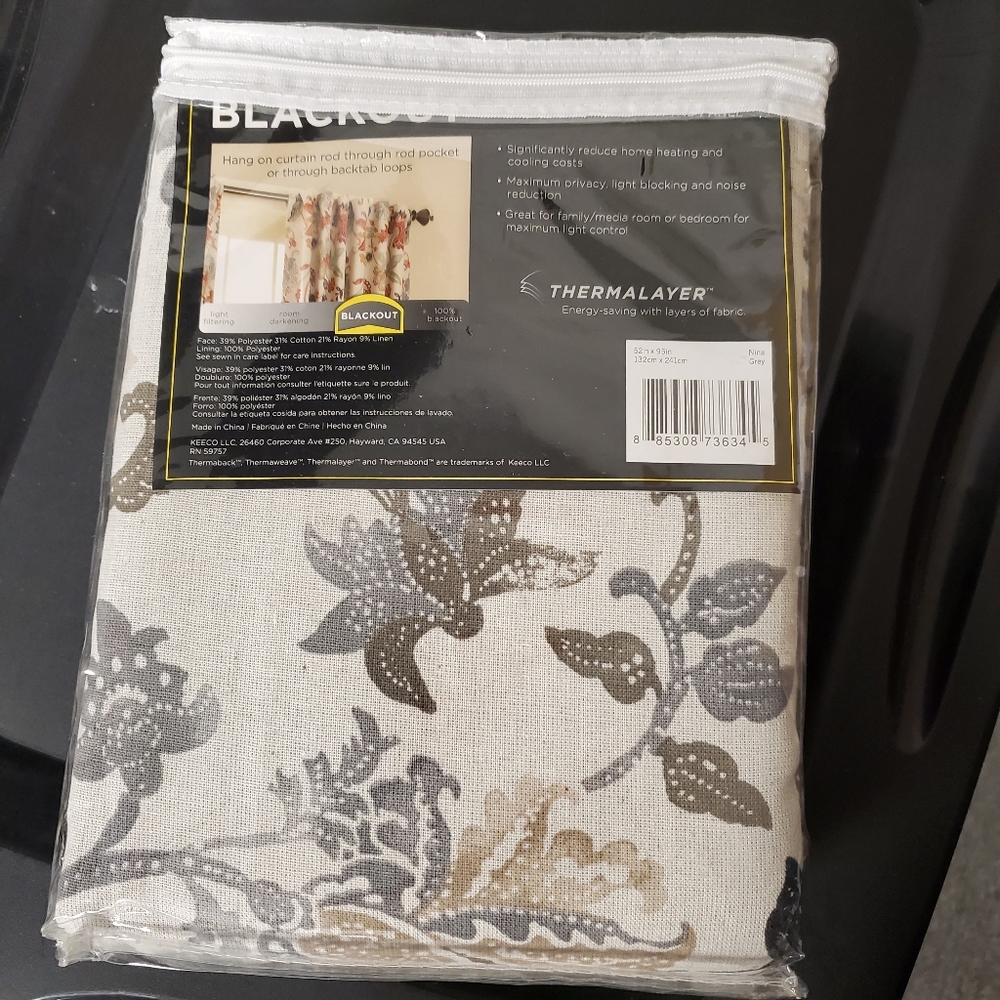 NIB Set of 2 Eclipse Nina Blackout Curtain Panels - Picture 4 of 4